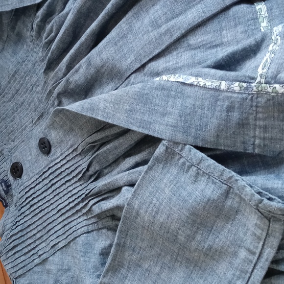 *Relisted* 🌿 Gap Women's Denim Blue Bolero /Swing Jacket 3/4 Sleeve S - Picture 15 of 16